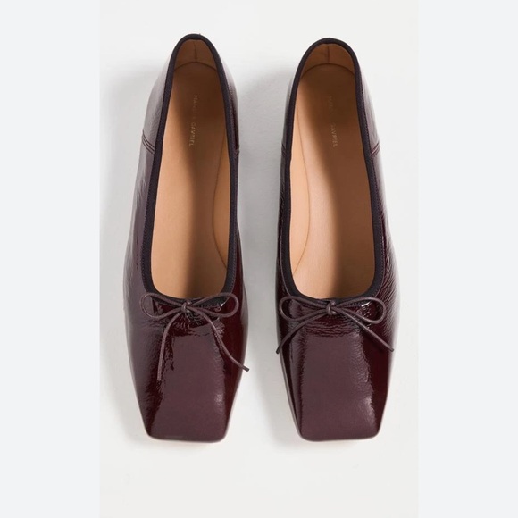 Mansur Gavriel Maroon Leather Flats - Picture 2 of 9